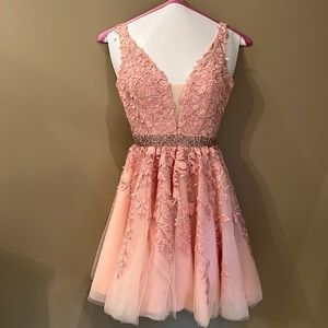 Beautiful blush homecoming dress, worn once then dry cleaned. Perfect condition